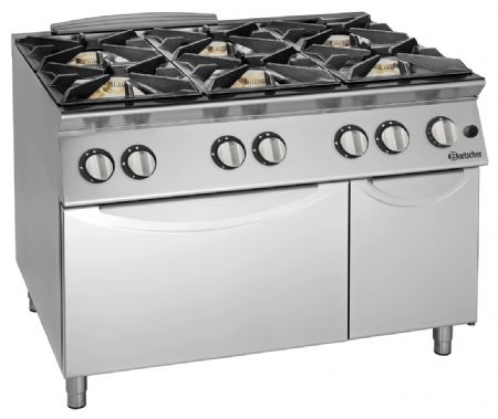 Fourneau gaz professionnel sur four 6 brûleurs 56 kW - Bartscher - 2992291