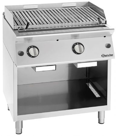 Grill professionnel à pierre de lave Gaz naturel, dimensions 800x900x900 mm grille en V - Bartscher - 2994631 Grill professionnel à pierre de lave Gaz naturel, dimensions 800x900x900 mm grille en V - Bartscher - 2994631