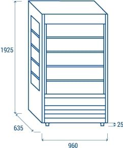 Vitrine murale rfrigre ouverte -1 / +7 C (M2) - 624 litres