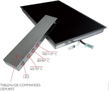 Plaque chauffante vitrocéramique encastrable 639x432x40 mm - Sofraca - 30002