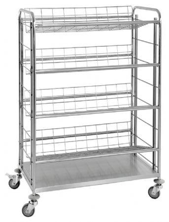 Chariot à bacs à boissons TGK400 4 étagères grillagées 8 caisses standard 400x300 mm et capacité de charge 120 kg - Bartscher - 300084