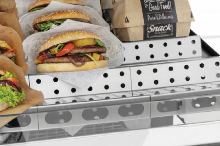 Vitrine chauffante pour burgers et snacks avec 1 niveau quip de 3 plaques  snacks
