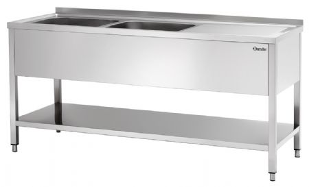 Plonge Inox laverie 700, L1800, 2bass. GA - Bartscher - 306310