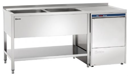 Plonge Inox laverie 700, L1600 2bass. GA - Bartscher - 306350