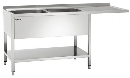 Plonge Inox laverie 700, L1800 2bass. GA - Bartscher - 306360