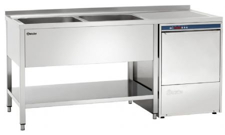 Plonge Inox laverie 700, L1800 2bass. GA - Bartscher - 306360