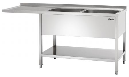 Plonge Inox laverie 700, L1800 2bass. DR - Bartscher - 306660