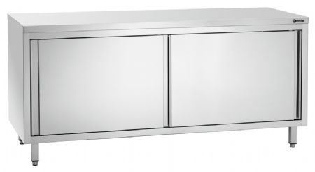 Meuble Bas de Rangement Inox neutre 700, L1800, portes coulissantes - Bartscher - 337187