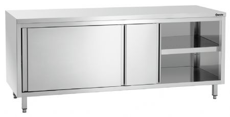 Meuble Bas de Rangement Inox neutre 700, L2000 mm, portes coulissantes - Bartscher - 337207