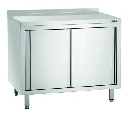 Meuble bas inox ouvert adoss avec porte coulissante - 1000x700x850 mm