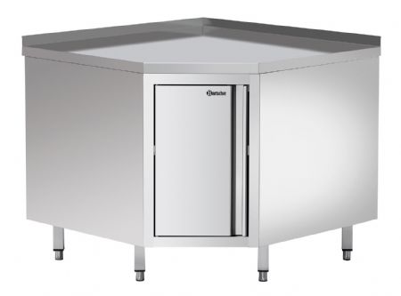Armoire d'angle de rangement en acier inoxydable avec porte battante - 1000x1000x850 mm