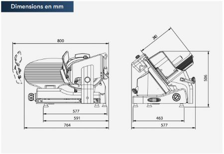 Trancheuse automatique  gravit transmission a pignons - lame 350mm