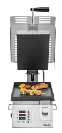 Gril de contact inox professuinnel avec surface lisse 2 kW