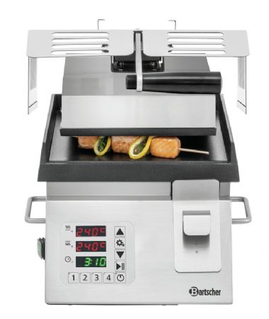 Gril de contact inox professuinnel avec surface lisse 2 kW