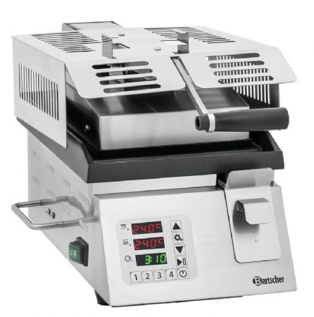 Gril de contact inox professuinnel avec surface lisse 2 kW