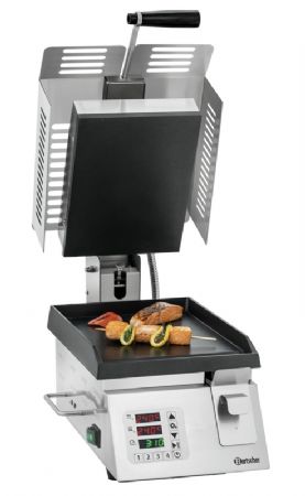 Gril de contact inox professuinnel avec surface lisse 2 kW