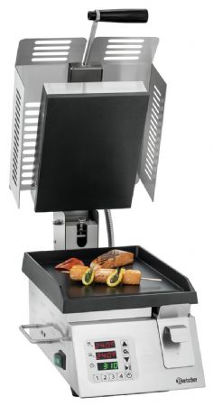 Grill contact Paninis DT 2000 1G simple avec plaques en fonte - Bartscher - 370211