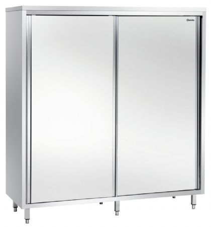 Armoire de Rangements Inox haute 600, L1400, 2PC, AI, portes coulissantes, 1400x600x2000 mm - Bartscher - 398140