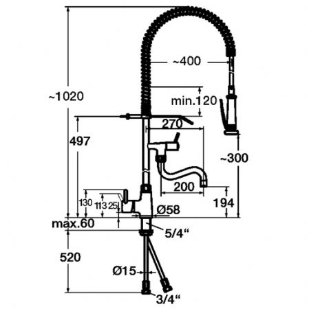 Mitigeur avec croisillons 40L-1801B