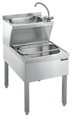 Lave-Mains déversoir avec grille rabattable et siphon 510x700x850 mm - Bartscher - 401618 Lave-Mains déversoir avec grille rabattable et siphon 510x700x850 mm - Bartscher - 401618