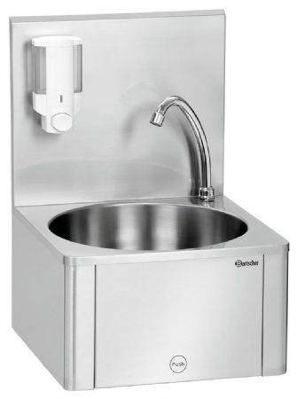 Lave-Mains W10-KB Plus avec distributeur de savon intégré et commande par le genou - Bartscher - 401621
