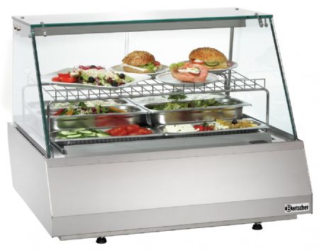 Vitrine comptoir présentation réfrigérée 2/1 GN, verre plat - Bartscher - 406055
