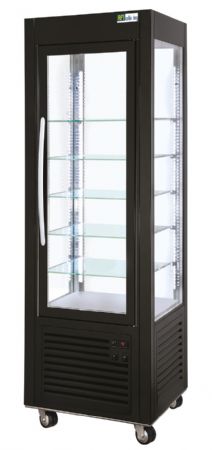 Vitrine panoramique boulangerie positive 1 porte battante +2 / +10C - 250L
