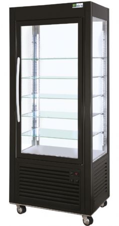 Vitrine panoramique boulangerie positive 1 porte battante +2 / +10C - 350L