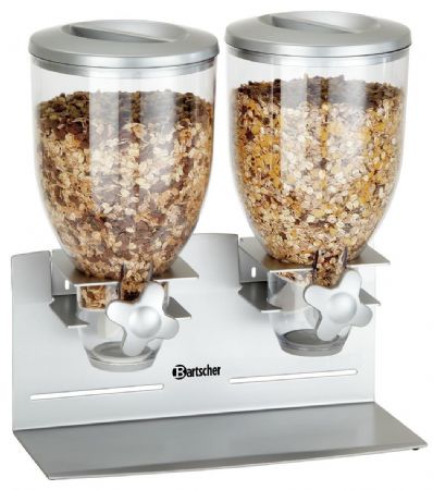 Distributeur de céréale double mural avec 2 récipients de 3,5 litres - Bartscher - 500378