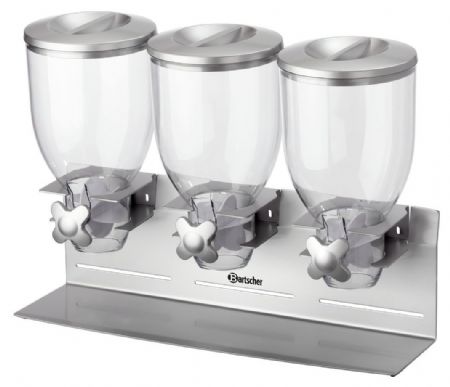 Distributeur de céréale triple 3 récipients 3,5 litres 540x170x395 mm - Bartscher - 500379