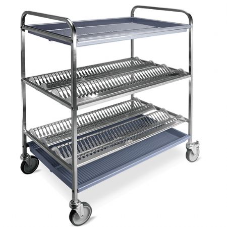Chariot egouttoir a vaisselle 2 tages - 120 assiettes