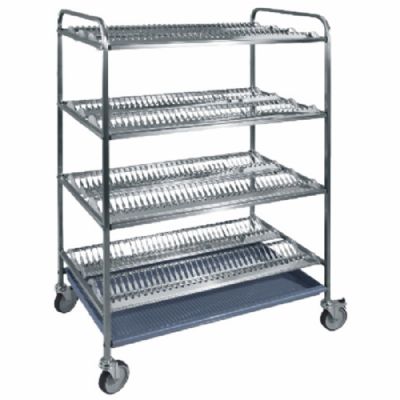 Chariot égouttoir inox 3 niveaux pour 288 assiettes Chariot égouttoir inox 3 niveaux pour 288 assiettes