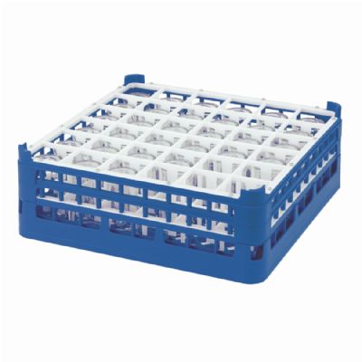Panier de lavage en plastique 500x500 - Casier à 36 verres cases droites - Hauteur intérieure 160mm Panier de lavage en plastique 500x500 - Casier à 36 verres cases droites - Hauteur intérieure 160mm