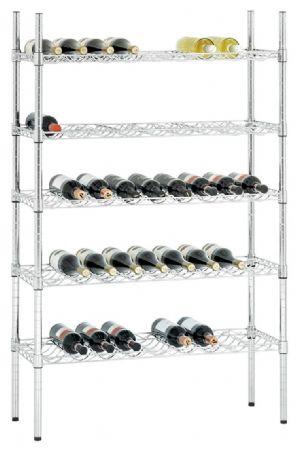 Étagère à vin professionnelle 5 tablettes chromées 910x355x1405 mm - Bartscher - 601261
