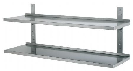 Étagère murale Inox Kit étagère murale 120x355 complet consoles et rails de réglage 1200x360x530 mm - Bartscher - 603012