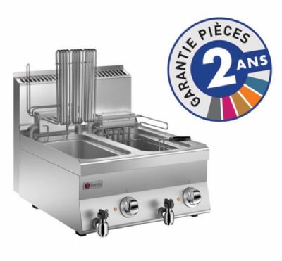 Friteuse électrique de comptoir 2 paniers inox avec 2x10 L température 100-190°C Friteuse électrique de comptoir 2 paniers inox avec 2x10 L température 100-190°C