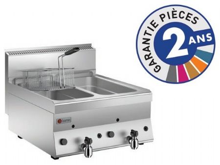 Friteuse cuisine pro à gaz - 2x 8 litres - Gamme 650 - Baron - 60FRG600