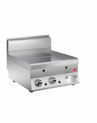Plancha gaz à poser inox surface lisse puissance 13 kW dimensions 596x555 mm Plancha gaz à poser inox surface lisse puissance 13 kW dimensions 596x555 mm