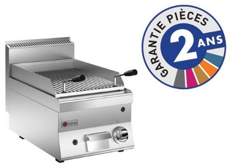 Grill pierre de lave Grillade à gaz - Grille 18 dm² - Gamme 650 - Gaz 400x650x295-490 mm - Baron - 60GLG400