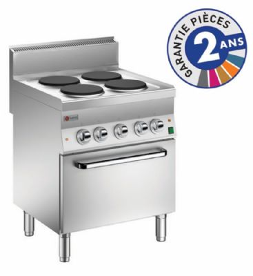 Fourneau électrique 4 plaques avec four électrique puissance 14,4 kW Fourneau électrique 4 plaques avec four électrique puissance 14,4 kW