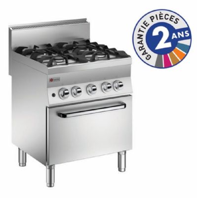 Fourneau gaz 4 feux vifs sur four gaz puissance 23 kW Fourneau gaz 4 feux vifs sur four gaz puissance 23 kW