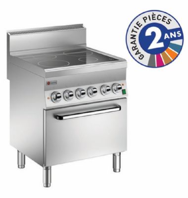 Fourneau électrique vitrocéramique 4 foyers sur four électrique - 700x650x870 Fourneau électrique vitrocéramique 4 foyers sur four électrique - 700x650x870