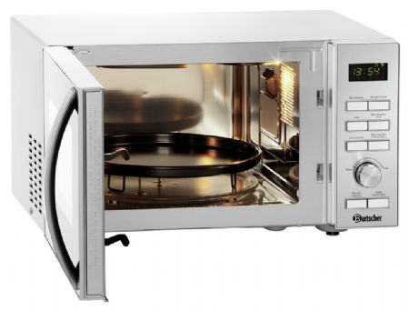 Four à Micro-ondes 19501M-HLGR fonctions air chaud et grill, 25 L, 900 W, commandes mécaniques - Bartscher - 610857