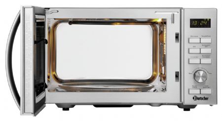 Four à Micro-ondes 19501M-HLGR fonctions air chaud et grill, 25 L, 900 W, commandes mécaniques - Bartscher - 610857