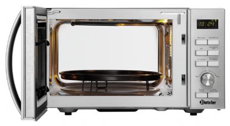Four à Micro-ondes 19501M-HLGR fonctions air chaud et grill, 25 L, 900 W, commandes mécaniques - Bartscher - 610857