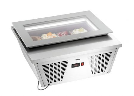 Vitrine  glaces avec 4 bacs 6,5 litres avec couvercle