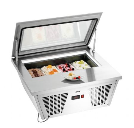 Vitrine  glaces avec 4 bacs 6,5 litres avec couvercle