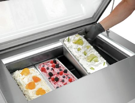 Vitrine  glaces avec 4 bacs 6,5 litres avec couvercle