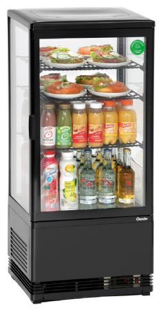 Vitrine comptoir réfrigérée 78 L, noire, 435 mm - Bartscher - 700277G