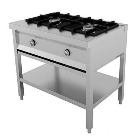 Cuisinière professionnelle à gaz 2 feux 13 kW - Combisteel - 7003.0905
